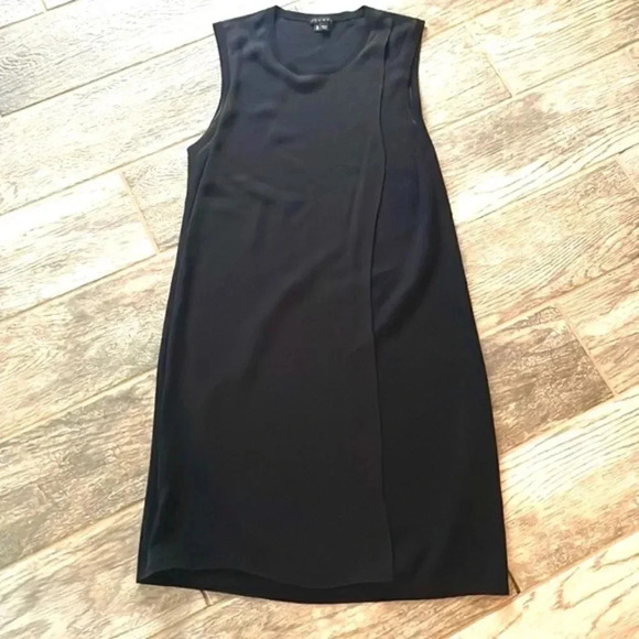Theory black sleeveless shift dress wool & silk blend 100% silk top layer Size M - Picture 1 of 13